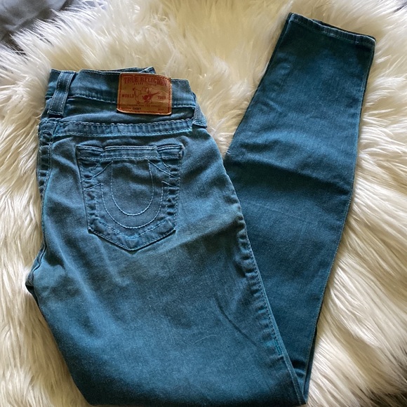 True Religion Jeans Truey Trousers Denim Casey Super Skinny QT Blue Waist 27 - Picture 7 of 8